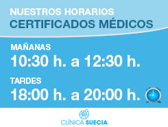 Clinica Suecia:Contacta con la clínica de certificados y reconocimientos medicos en Valencia